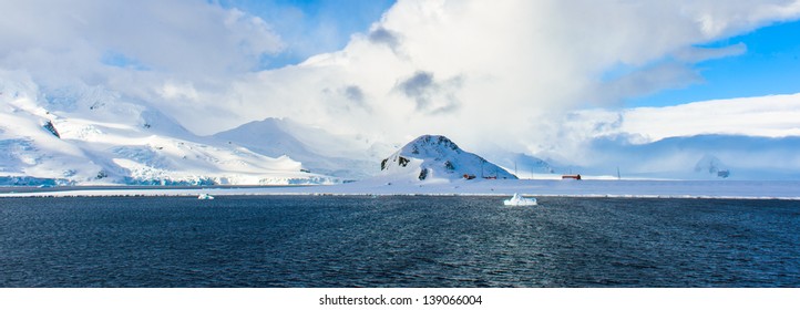 Clouds Cover The Snow Rock Of South Shetland Islands