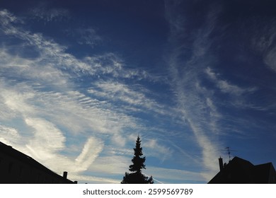 clouds, evening sky, view from below, cumulus clouds, airspace, air, beautiful sky, sky background