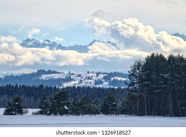 Clouds floating in the mountains