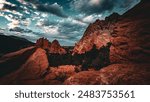 Clouds floating over Garden of The Gods in Colorado Springs, Colorado