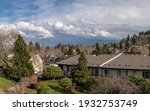 Clouds formations and atmospheric changes panorama Gresham Oregon.