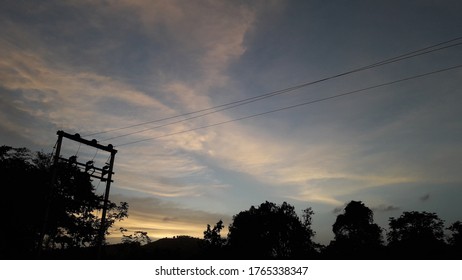 Clouds formed in the evening sky.