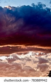 Clouds Forming Over Amarillo, Texas At Sunset