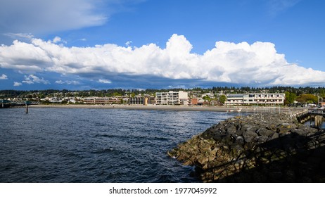 Clouds Hang Over Snohomish County In Washington State And Behind The Edmonds Waterfront