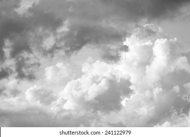 Clouds, May Be Used As Background. Black And White.