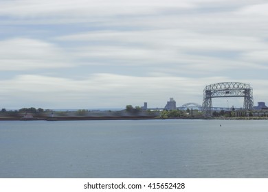 Clouds Motion Blurred Over the Duluth Aerial Lift Bridge on a Cloudy Summer Day - Powered by Shutterstock