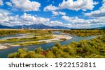 Clouds and mountains over the Snake River in Swan Valley Idaho