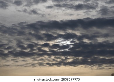 clouds obscuring the setting sun