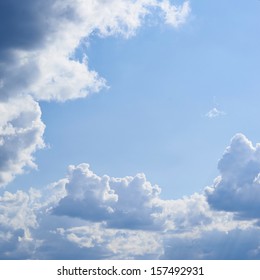 Clouds on the blue sky composition