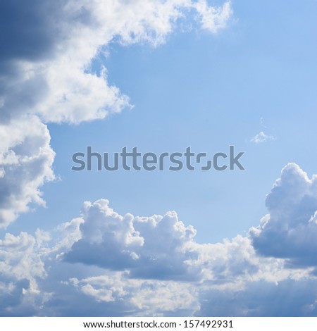 Clouds on the blue sky composition