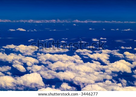 Clouds on the dark blue sky