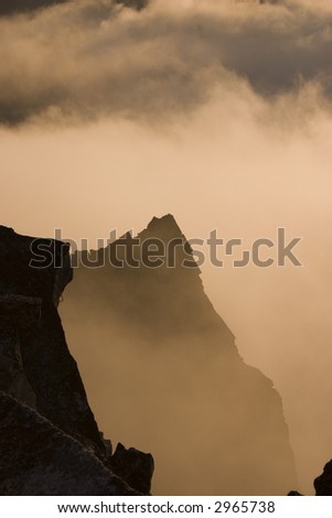 Clouds on rock