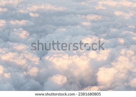 Clouds on sky. Copy space wallpaper or background. Aerial top view. Panoramic abstract landscape. Template or phone cover.