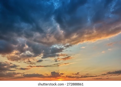 Clouds on sky at sunset