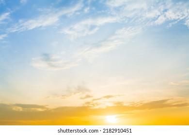 Clouds and orange sky,Sky beautiful sunset background in twilight time, colorful scene, amazing nature landscape image - Shutterstock ID 2182910451