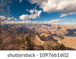 Clouds over Grand Viewpoint at Grand Canyon National Park on an afternoon in autumn