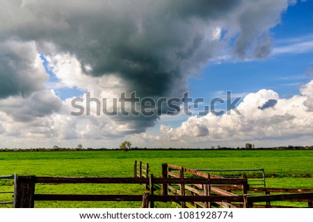 Clouds over the  meadows
