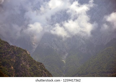 clouds over mountains