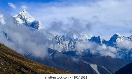 Clouds over mountains