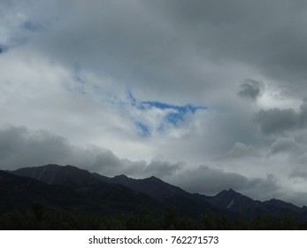 Clouds over mountains