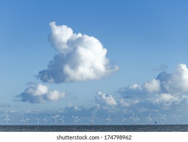 Clouds Over A Offshore Wind Farm UK