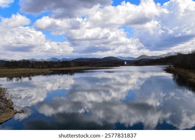Clouds reflected in the lake