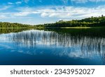 Clouds Reflected in Mary Lake in Itasca State Park in Minnsota
