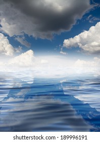 clouds with reflection on water