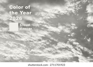 Clouds representing the cloud dancer color trend for the year 2026
