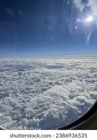 Clouds seen from an airplane window