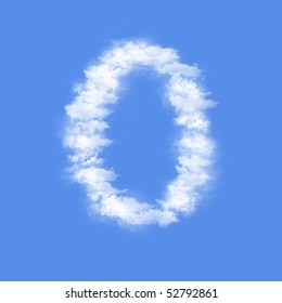 clouds in shape of figure zero