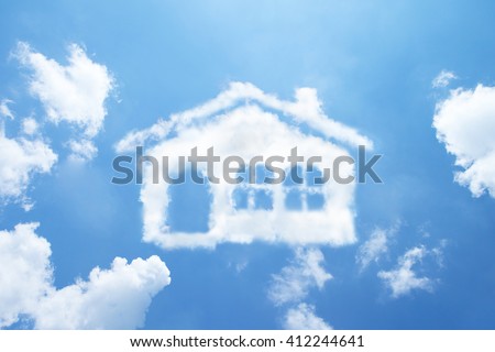 Clouds shape like house.