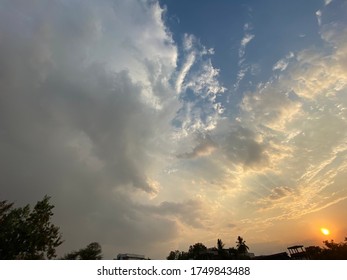 Clouds With Silver Lining, Rainbow, Sunset, Dusk, Beauty, Incredible, Sky, Blues, Whites And Oranges, Cloud Nine 9