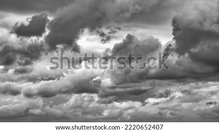 Clouds in the sky B and W