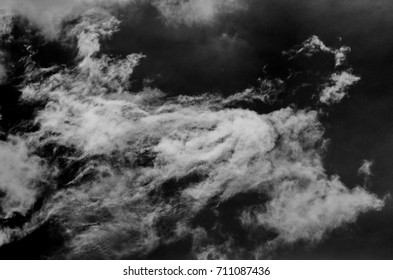Clouds with sky in black and white