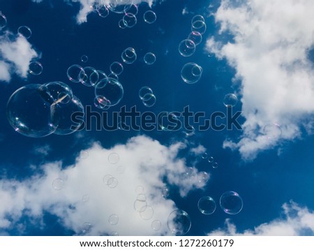 Clouds, sky and bubbles