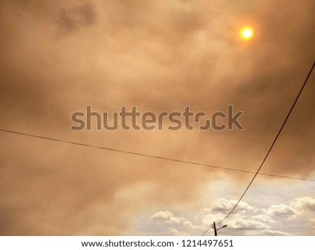 Clouds in the sky from a forest fire