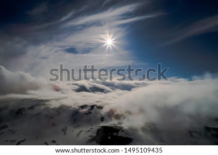 Similar – Image, Stock Photo View of the Bavarian mountains in front of clouds and sky