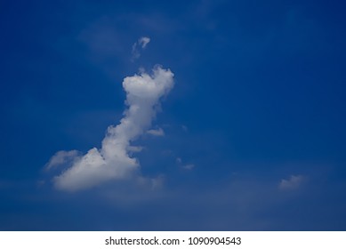The clouds that float in the sky are caused by the condensation of the water, which changes in shape over time.