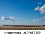 Clouds towering over farm fields North Dakota 