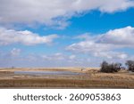 Clouds towering over farm fields North Dakota 