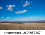 Clouds towering over farm fields North Dakota 