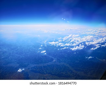 Clouds, view from airplane window