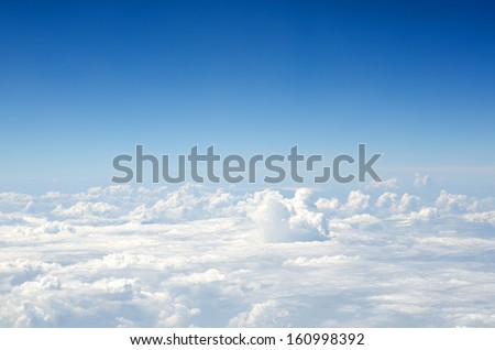 Clouds, a view from airplane window 