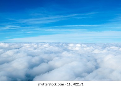 clouds. view from the window of an airplane flying in the clouds - Shutterstock ID 113782171