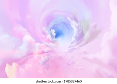 Wolken Aquarelltint, rosafarbene Wolken Farbverlauf-Hintergrund Himmel, Luftfreiheit