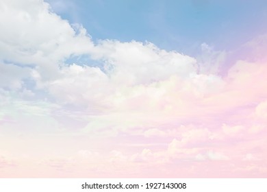 Clouds Watercolor Tint, Pink Clouds Gradient Background Sky, Atmosphere Air Freedom