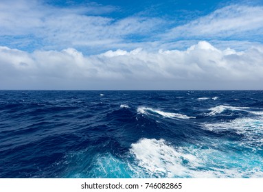 Clouds and waves in Pacific