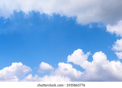 Clouds White On Bright Bluesky Background