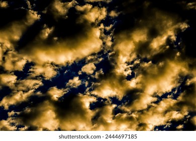 Cloudscape, Colored Clouds at Sunset near the Ocean